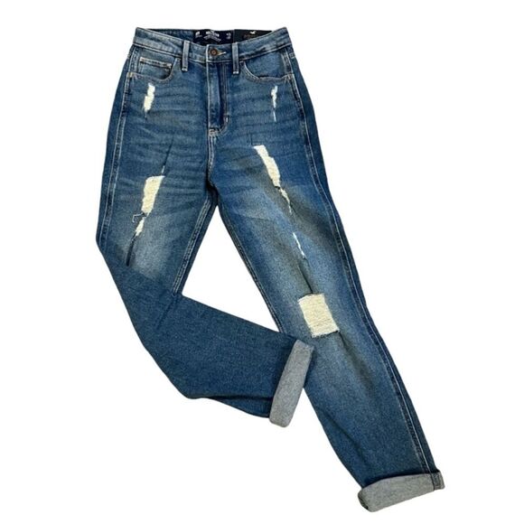 Hollister Women’s Ultra High-Rise Distressed Mom Jean Size 00R 90's - Picture 1 of 11